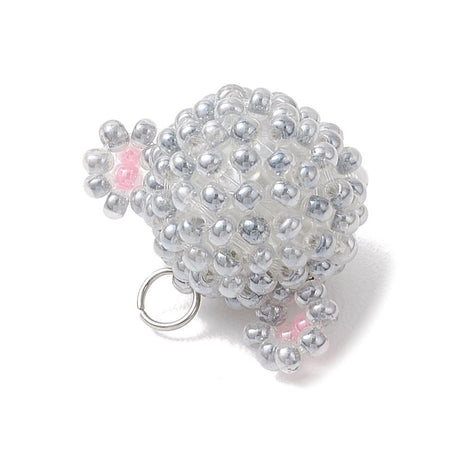 Koala Anhänger – Glas-Seed-Perlen Grau (20x14mm) - Uniq Perler - 