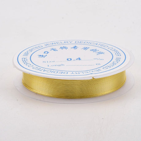 Kobber Wire – Langtidsholdbar Forgyldt (0,2mm), 25m - Uniq Perler - 113907