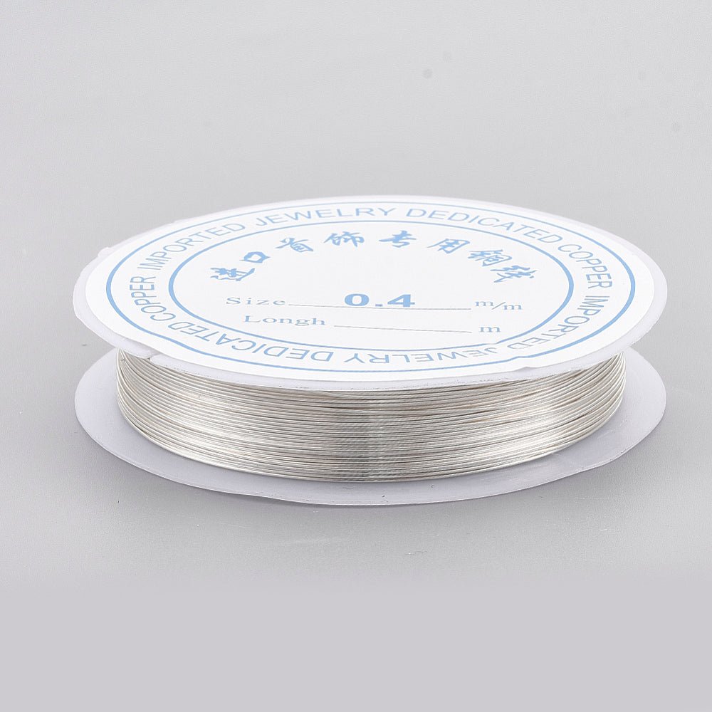 Kobber Wire – Langtidsholdbar Sølvbelagt (0,7mm, 3,1 meter) - Uniq Perler - 122336
