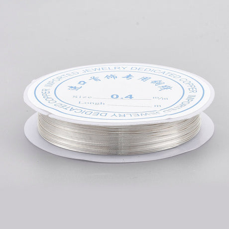 Kobber Wire – Langtidsholdbar Sølvbelagt (0,7mm, 3,1 meter) - Uniq Perler - 122336