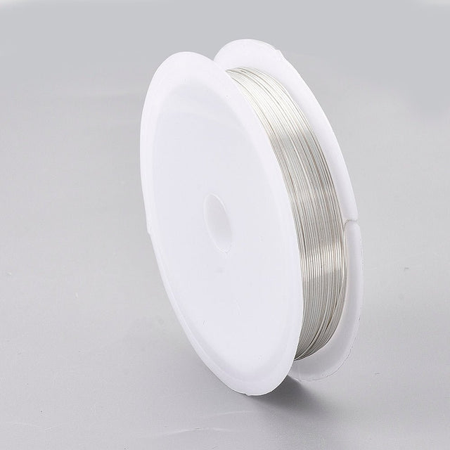 Kobber Wire – Langtidsholdbar Sølvbelagt (0,7mm, 3,1 meter) - Uniq Perler - 122336