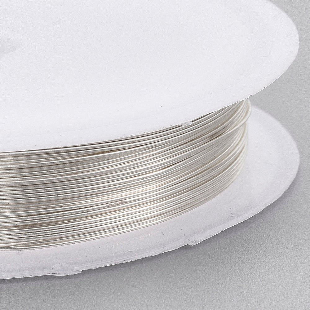 Kobber Wire – Langtidsholdbar Sølvbelagt (0,7mm, 3,1 meter) - Uniq Perler - 122336