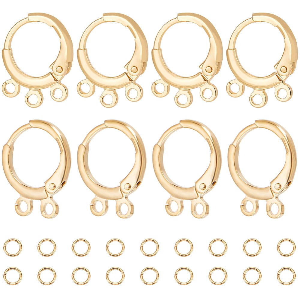 Komplet Leverback Creol Sæt - 18K Forgyldt (24 Dele) - Uniq Perler - 279851