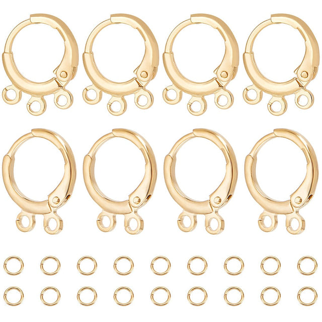 Komplet Leverback Creol Sæt - 18K Forgyldt (24 Dele) - Uniq Perler - 279851