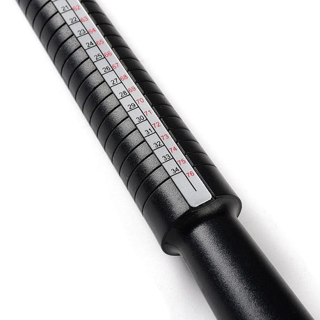 Komplet Ringmåler Sæt – Mandrel og Størrelsesringe I Sort Plast - Uniq Perler - 1111490030