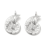 Konkylie Vedhæng, Platin Farvet, (11x17mm) - Uniq Perler - 111445