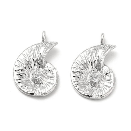 Konkylie Vedhæng, Platin Farvet, (11x17mm) - Uniq Perler - 111445