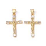 Kors Med Zirkonia Sten, 18K Forgyldt, 28x18 mm - Uniq Perler - 113756