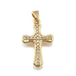 Kors Med Zirkonia Sten, 18K Langtidsholdbar Forgyldt, 16x25mm - Uniq Perler - 114764