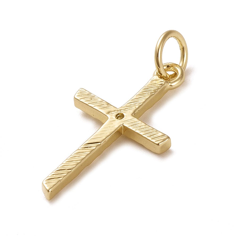 Kors Med Zirkonia Sten og flot mønster, str. 20x11 mm - Uniq Perler - 213846