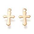 Kors Vedhæng, Forgyldt Stål, 11,5x7,5mm, 10 Stk - Uniq Perler - 111183