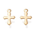 Kors Vedhæng, Forgyldt Stål, 9x5,5mm, (10 stk.) - Uniq Perler - 112003