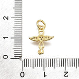 Kors Vedhæng Med Zirkonia Sten, Langtidsholdbar Forgyldt, (14x12mm) - Uniq Perler - 341957