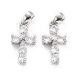 Kors Vedhæng Med Zirkonia Sten, Langtidsholdbar Platin Belagt, 16x9mm - Uniq Perler - 717708