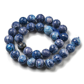 Krakelerad Fire Agat – Facetterad (12mm) - Uniq Perler - 112886