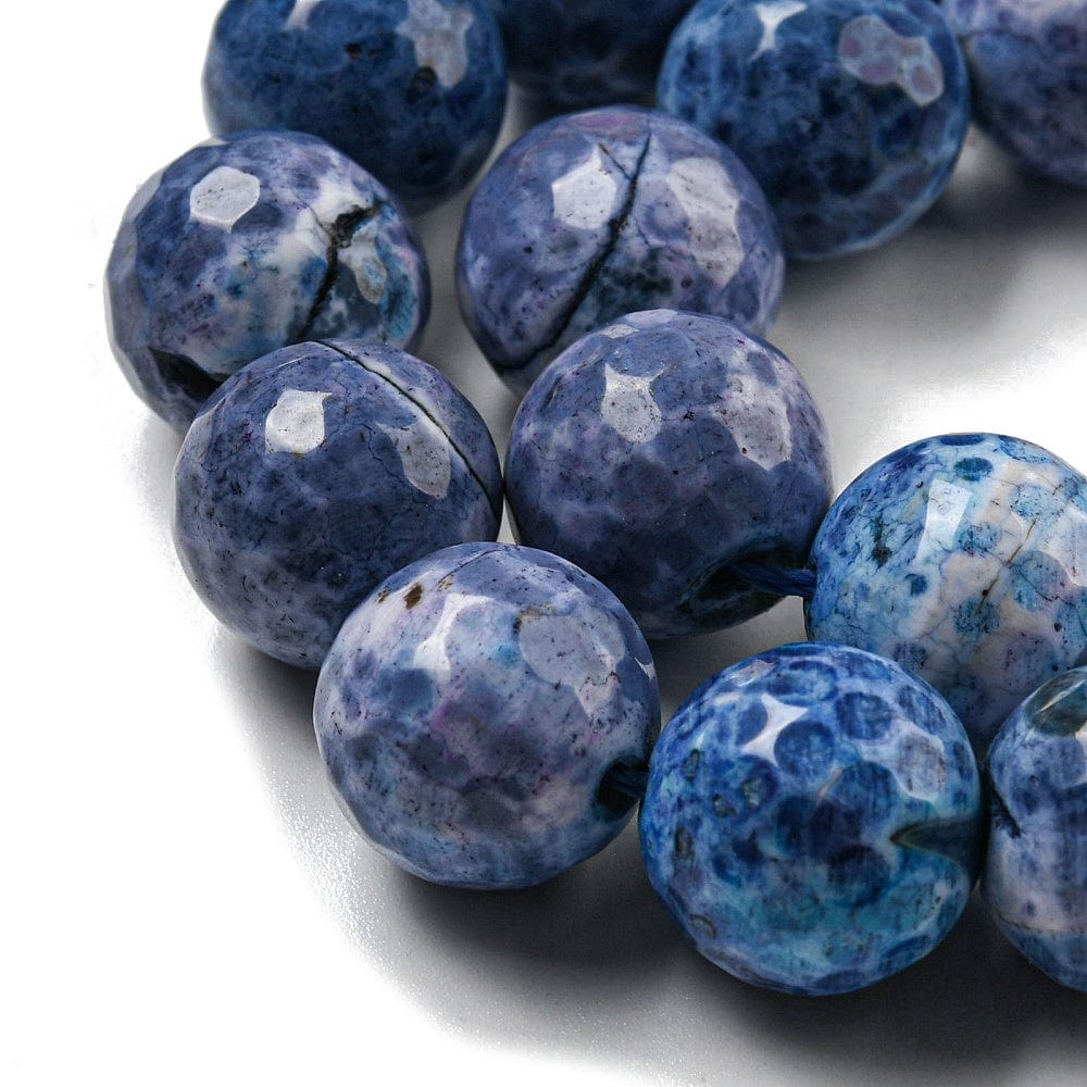 Krakeleret Fire Agat – Facetteret (12mm) - Uniq Perler - 112886