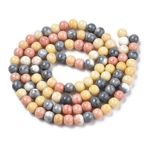 Crackled Glass Beads, Color Mix, Round, 8 - 9mm - Uniq Perler - 112865