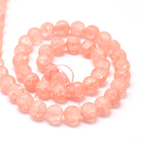 Crackled Quartz, Frosted Orange, (8mm) - Uniq Perler - 114578
