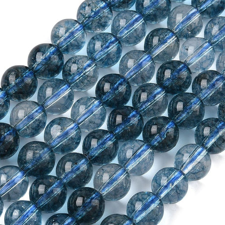 Krakeleret Kvartsperler – Farvet Blå (6mm) - Uniq Perler - 115775