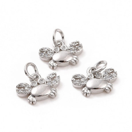 Krebs Vedhæng, Forsølvet Med Zirkonia Sten - Uniq Perler - 0000014889295