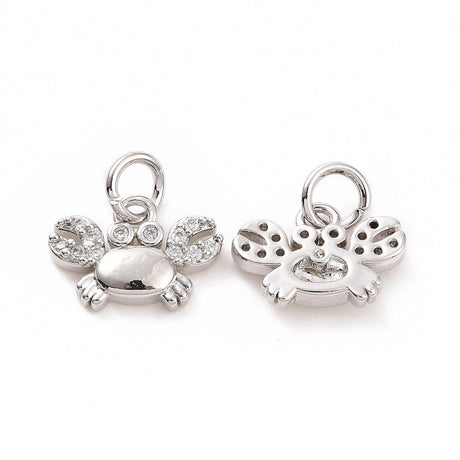 Krebs Vedhæng, Forsølvet Med Zirkonia Sten - Uniq Perler - 0000014889295