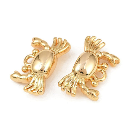Krebse vedhæng, 18K forgyldt langtidsholdbar messing, (8,5x14,5,5 mm) - Uniq Perler - 115485