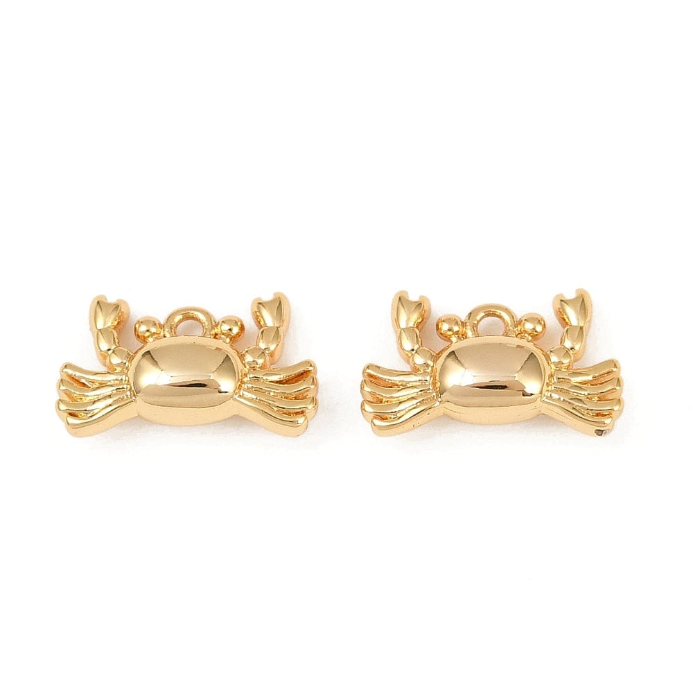 Krebse vedhæng, 18K forgyldt langtidsholdbar messing, (8,5x14,5,5 mm) - Uniq Perler - 115485