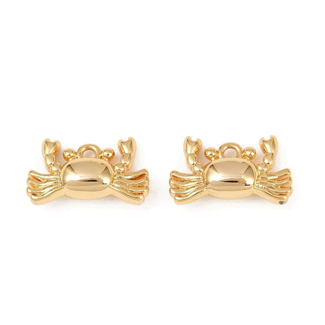 Krebse vedhæng, 18K forgyldt langtidsholdbar messing, (8,5x14,5,5 mm) - Uniq Perler - 115485