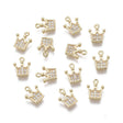 Krone Vedhæng Med Zirkonia – 18K Forgyldt Messing (9,5x8x2mm) 2 stk. - Uniq Perler - 121506