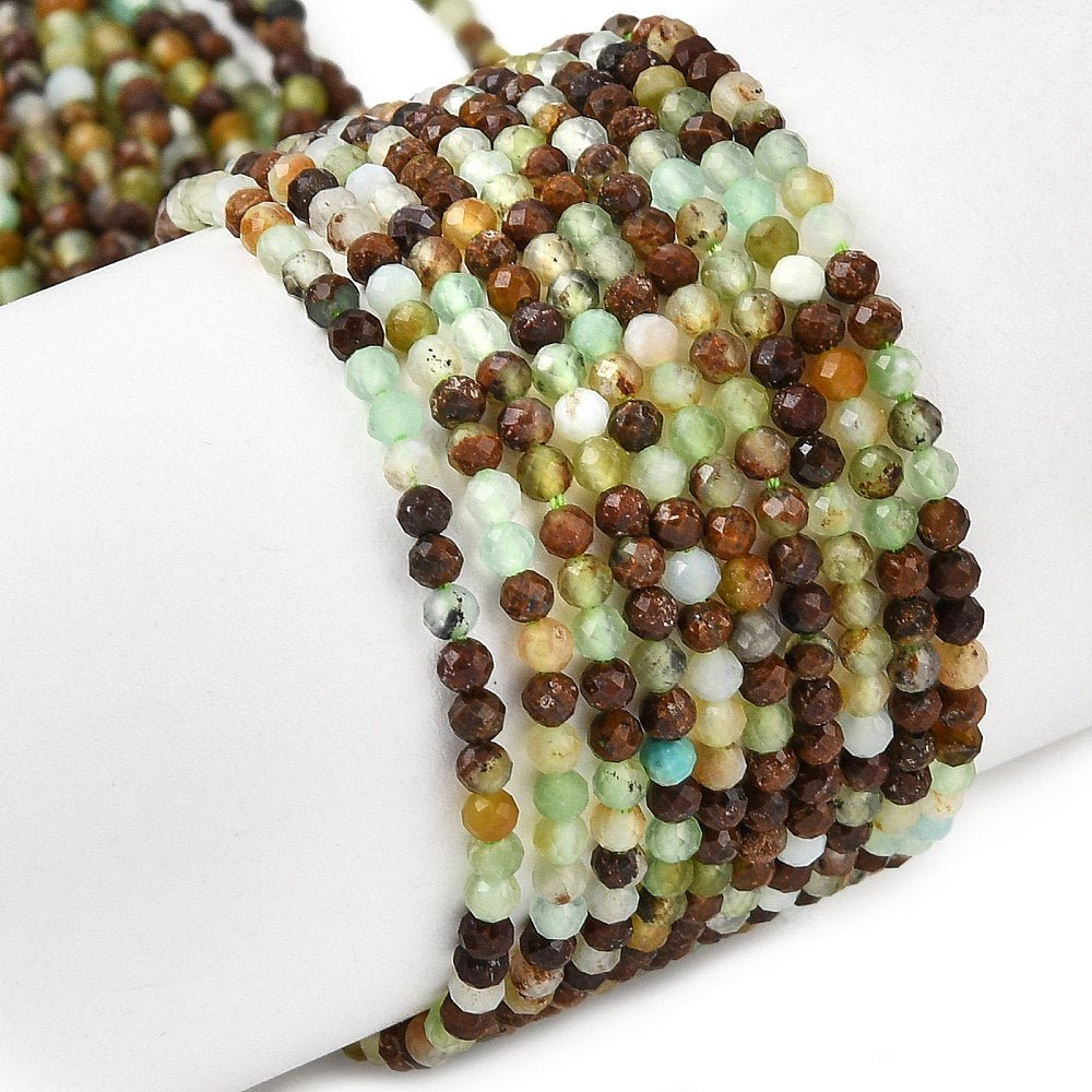 Chrysopras Perlen – Facettierte, Runde (2mm) - Uniq Perler - 116977