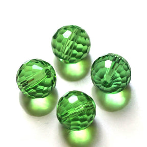 Kristallperle, Grün, Facettiert, 10mm, (10 Stück) - Uniq Perler - 112432