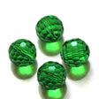 Krystal Perle, Grøn, Facetteret, 10mm, (10 Stk) - Uniq Perler - 112433
