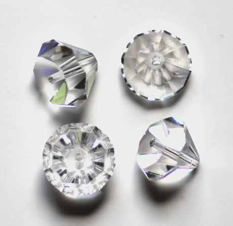 Krystal Perle - Kegleformet, Klar, Facetteret (10x7,8mm) 10 Stk - Uniq Perler - 113488