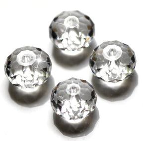 Crystal Pearl - Clear, Faceted (7x10mm), 10 pcs - Uniq Perler - 113757