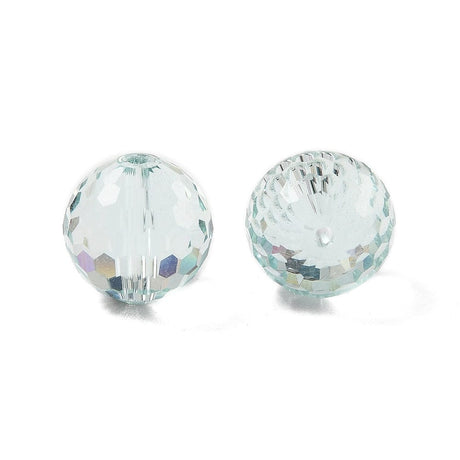 Krystal Perler – Austrian Crystal, Aqua, Facetteret, (12mm) 6 stk - Uniq Perler - 114692