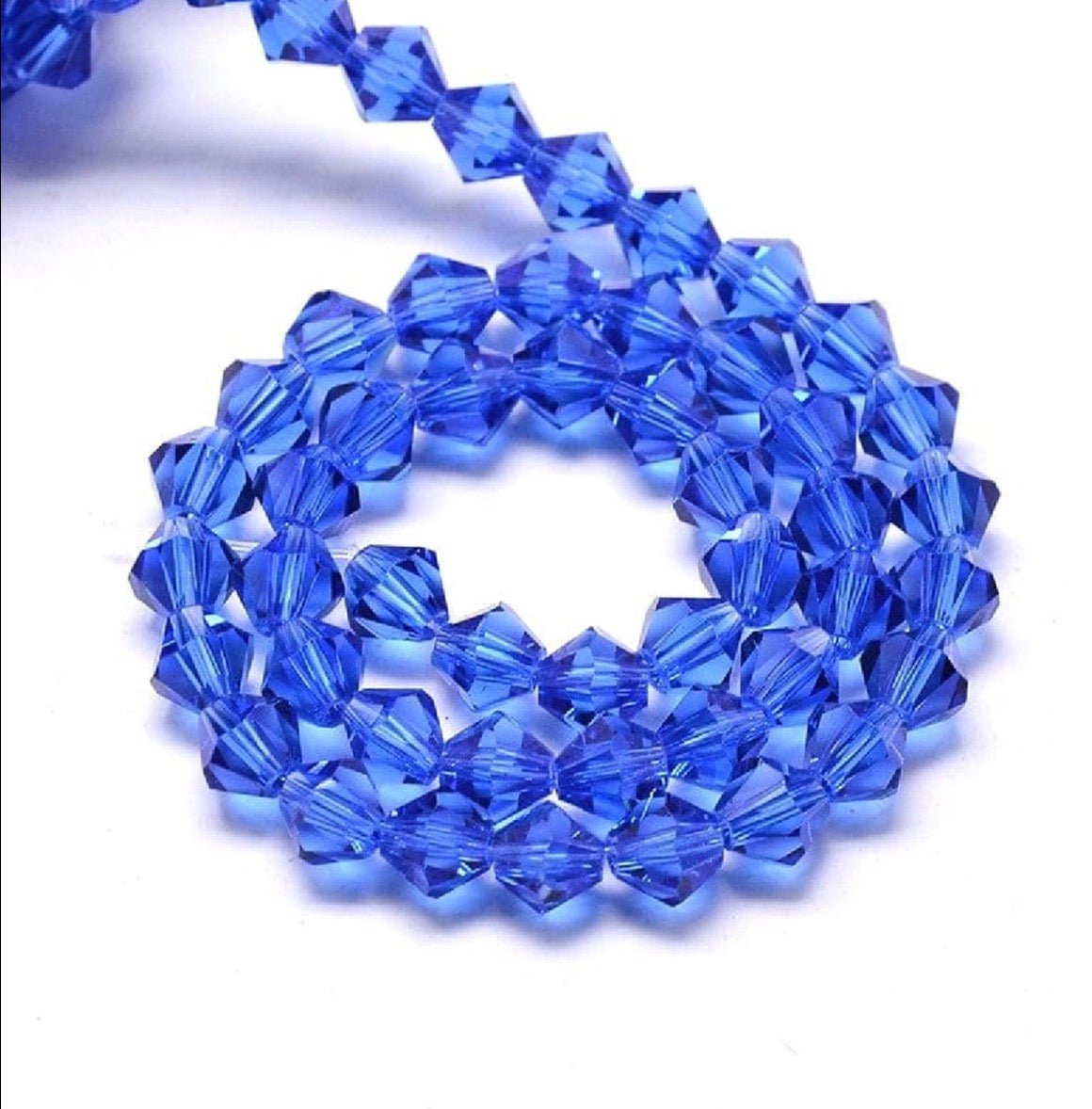 Krystal Perler – Austrian Crystal, Blå, Bicone (3x3mm) Grade AA - Uniq Perler - 797023