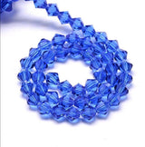 Krystal Perler – Austrian Crystal, Blå, Bicone (3x3mm) Grade AA - Uniq Perler - 797023