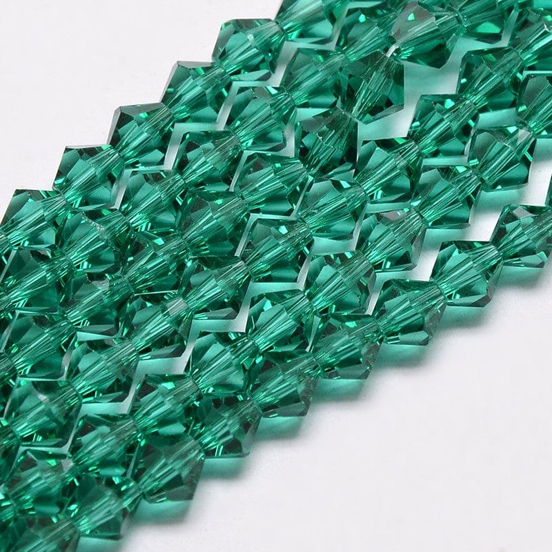 Krystal Perler, Austrian Crystal, Blå/Grøn, Bicones, (3x3 - 3,5mm) - Uniq Perler - 0000014023