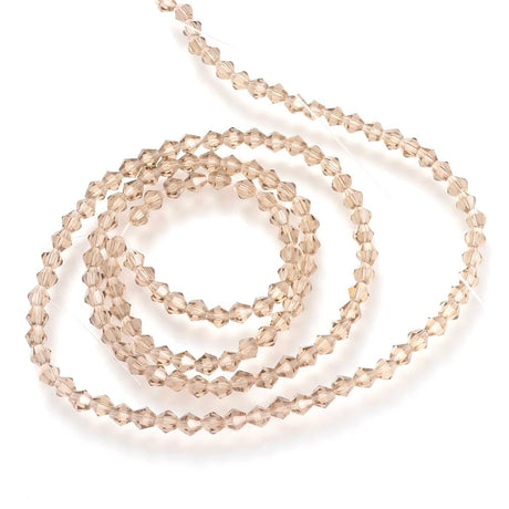 Krystal Perler – Austrian Crystal, Champagne, Bicone (3x3–3,5mm) - Uniq Perler - 37473738