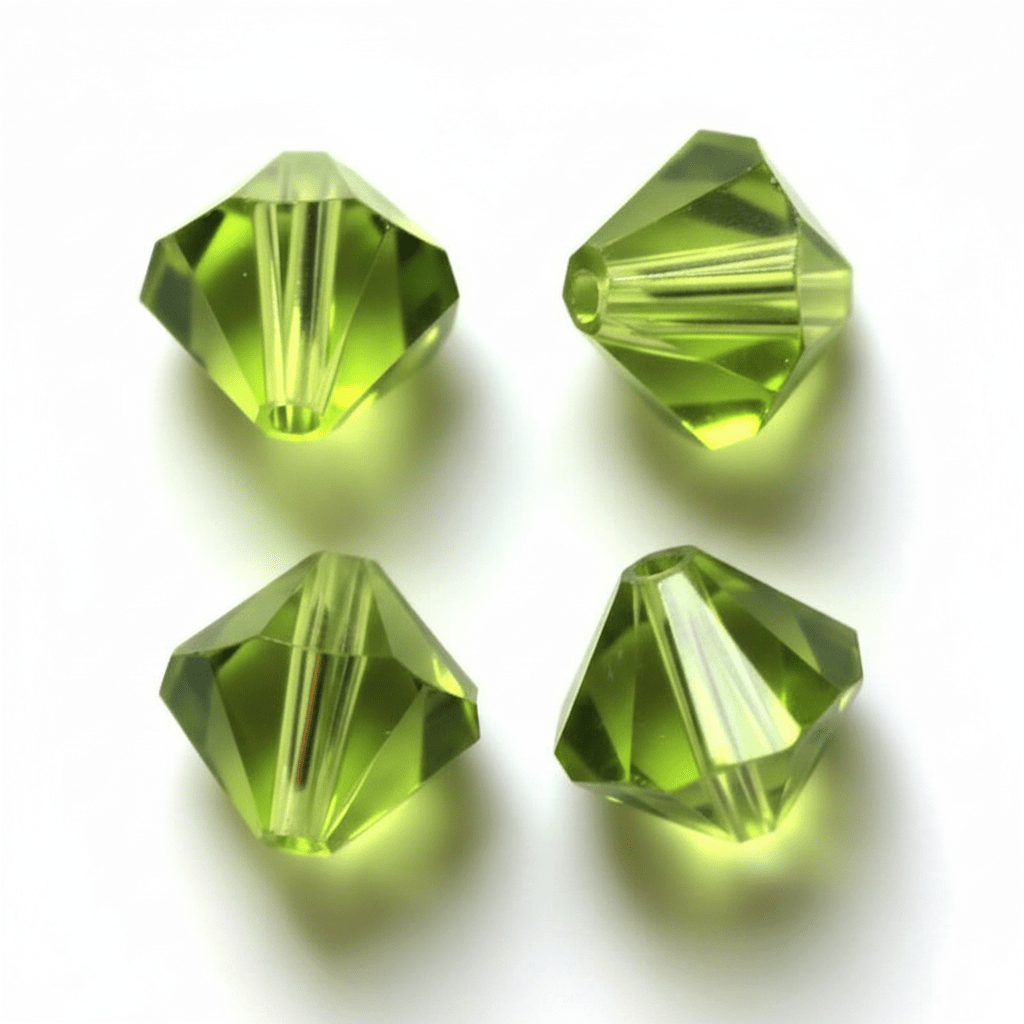 Krystal Perler – Austrian Crystal, Grøn, Bicone, Grade AAA (3x3mm, 10 Stk) - Uniq Perler - 128264