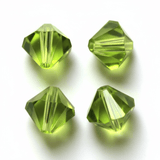 Krystal Perler – Austrian Crystal, Grøn, Bicone, Grade AAA (3x3mm, 10 Stk) - Uniq Perler - 128264