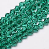 Krystal Perler, Austrian Crystal, Grøn, Bicones, Grade AA, (3x3mm) - Uniq Perler - 797284