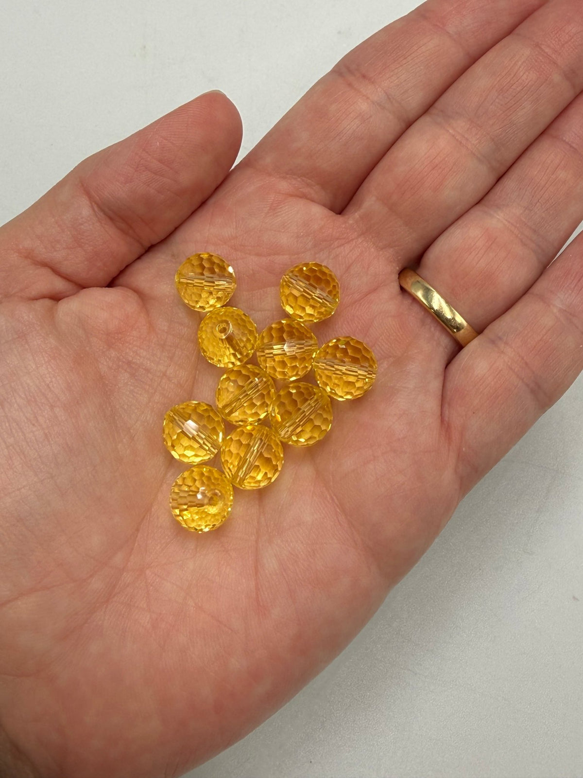 Krystal Perler – Austrian Crystal, Gul, Facetterede (10mm) Grade AAA (10 stk) - Uniq Perler - 119029