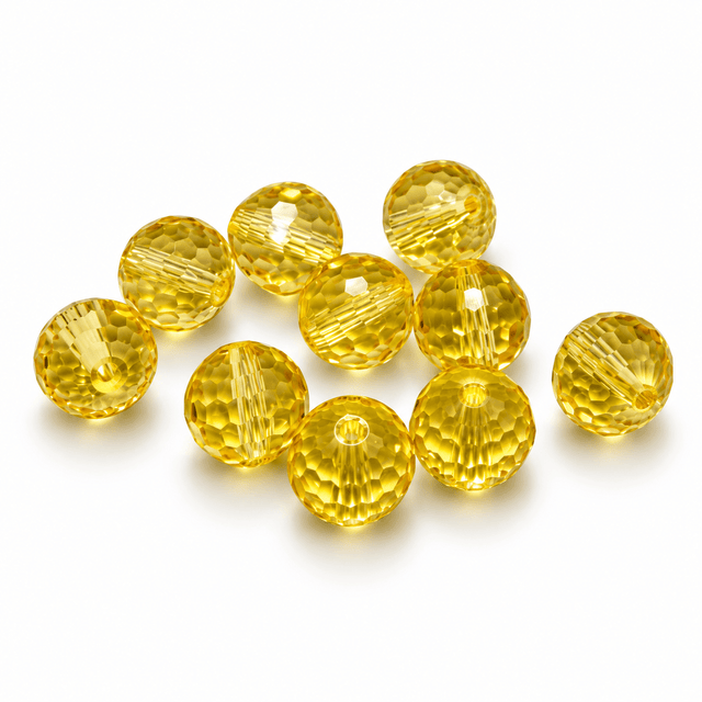 Krystal Perler – Austrian Crystal, Gul, Facetterede (10mm) Grade AAA (10 stk) - Uniq Perler - 119029