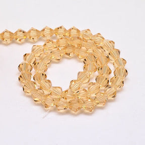 Crystal Beads, Austrian Crystal, Golden, Bicones, Grade AA,(3x3mm) - Uniq Perler - 112949