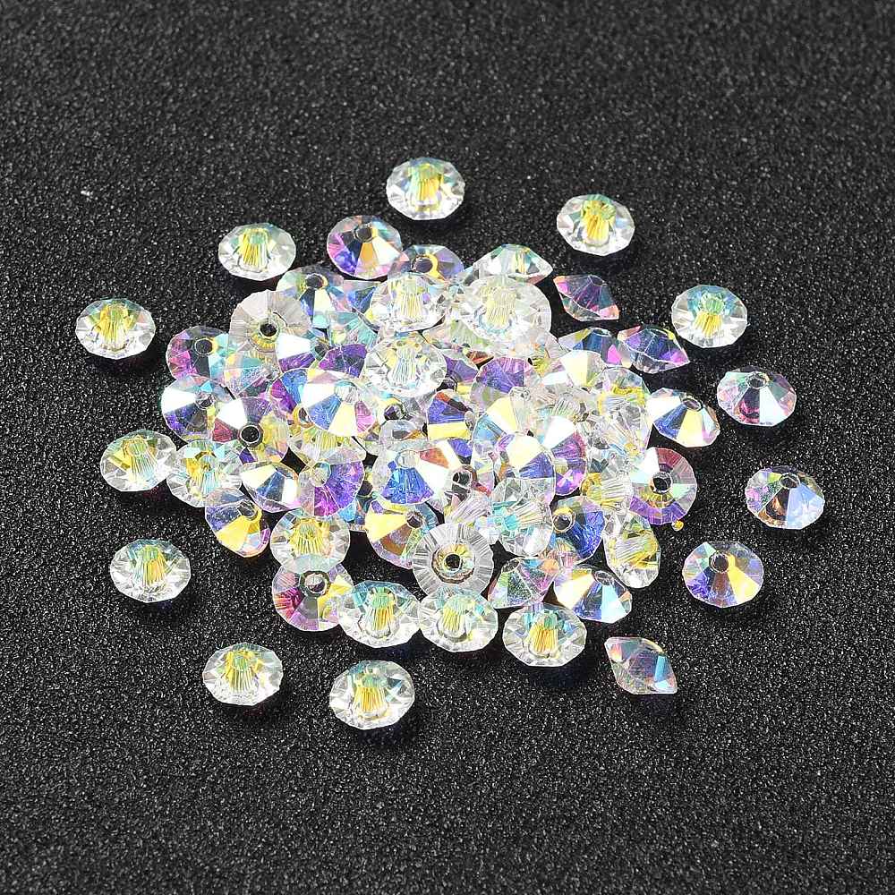 Krystal Perler - Austrian Crystal, Klar (5x3mm) 10 Stk - Uniq Perler - 113584