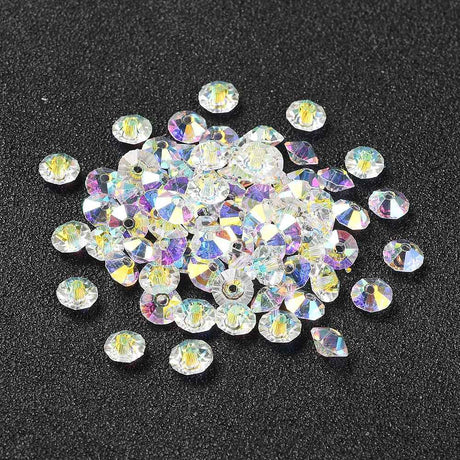 Krystal Perler - Austrian Crystal, Klar (5x3mm) 10 Stk - Uniq Perler - 113584