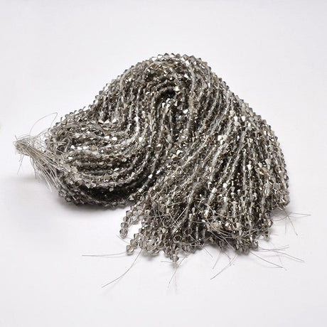 Krystal Perler, Austrian Crystal, Lys Grå, Bicones, (3x3mm) - Uniq Perler - 112951