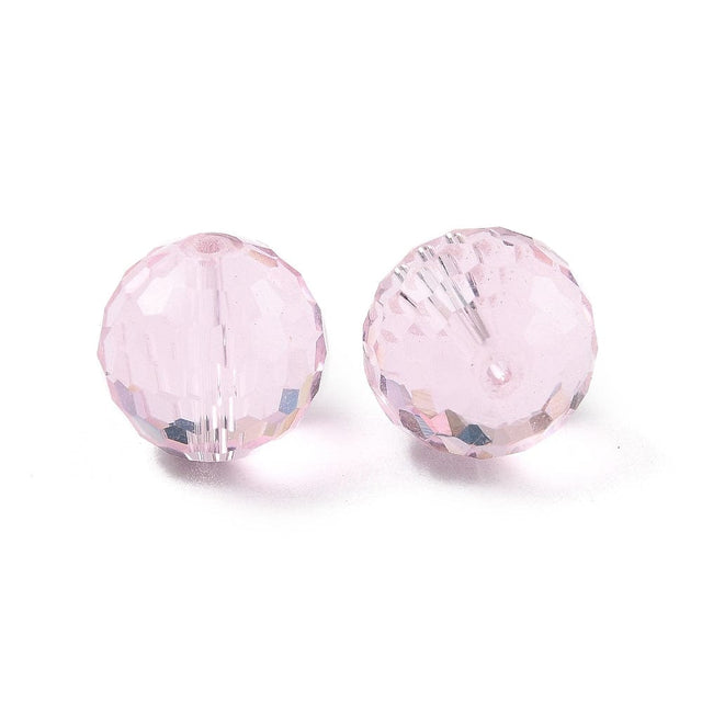 Krystal Perler – Austrian Crystal, Pink, Facetteret (12mm) 6 stk - Uniq Perler - 114693