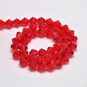 Kristallperlen, Austrian Crystal, Rot, Bicone, Grade AA,(3x3mm) - Uniq Perler - 112952